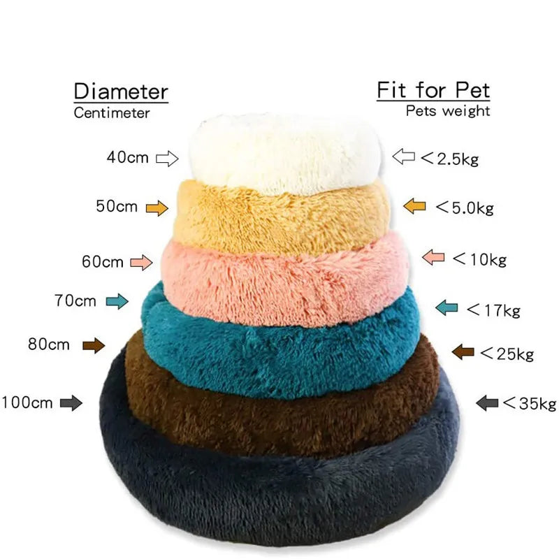 Round pet donut bed
