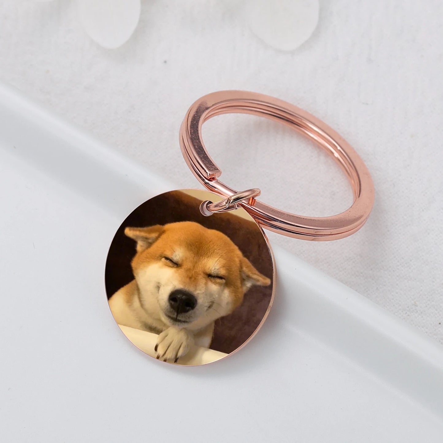Personalized key ring with your pet's photo