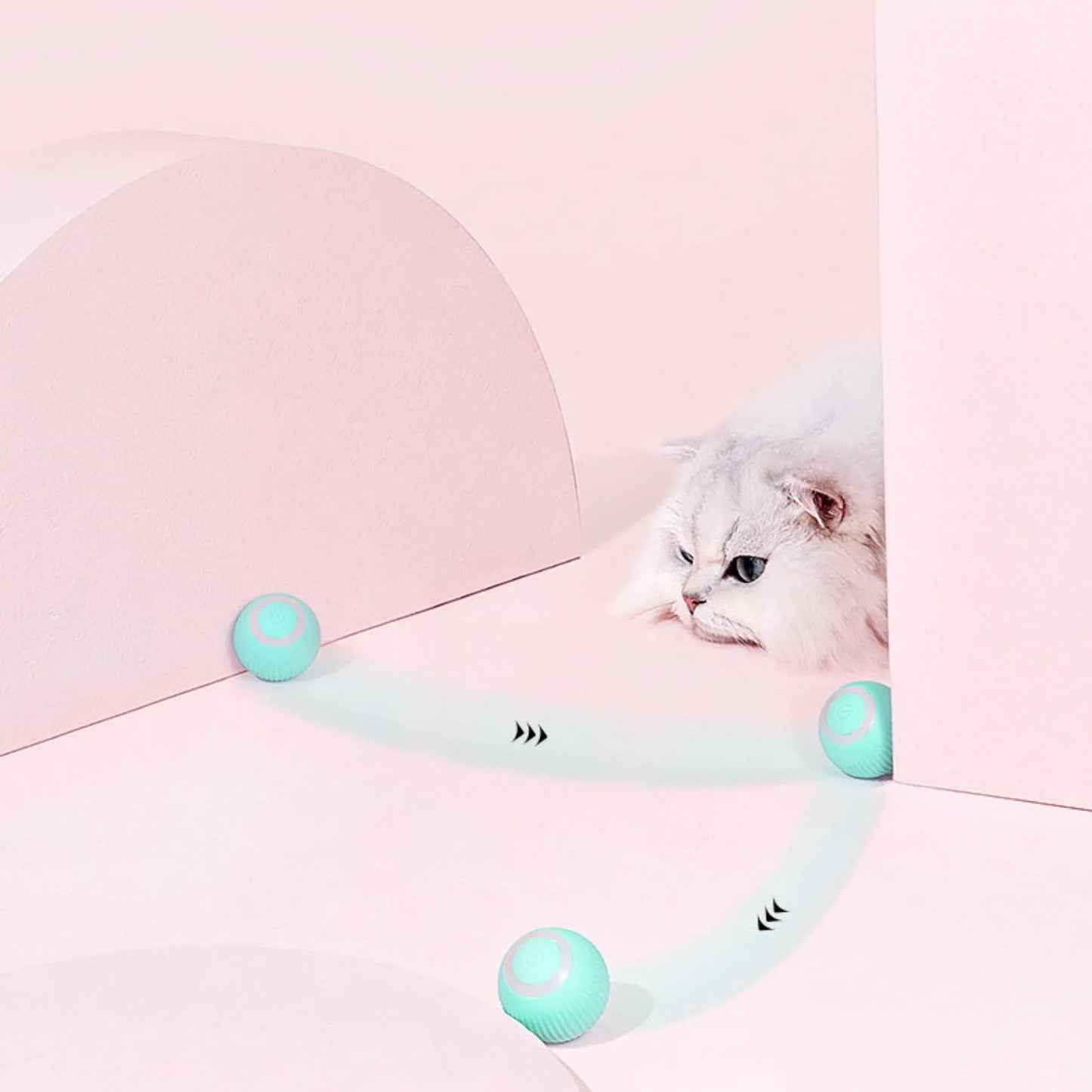Smart toy for kittens, automatic rolling ball with movement for indoor play