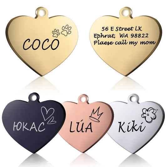 Heart pendant with identification for pets
