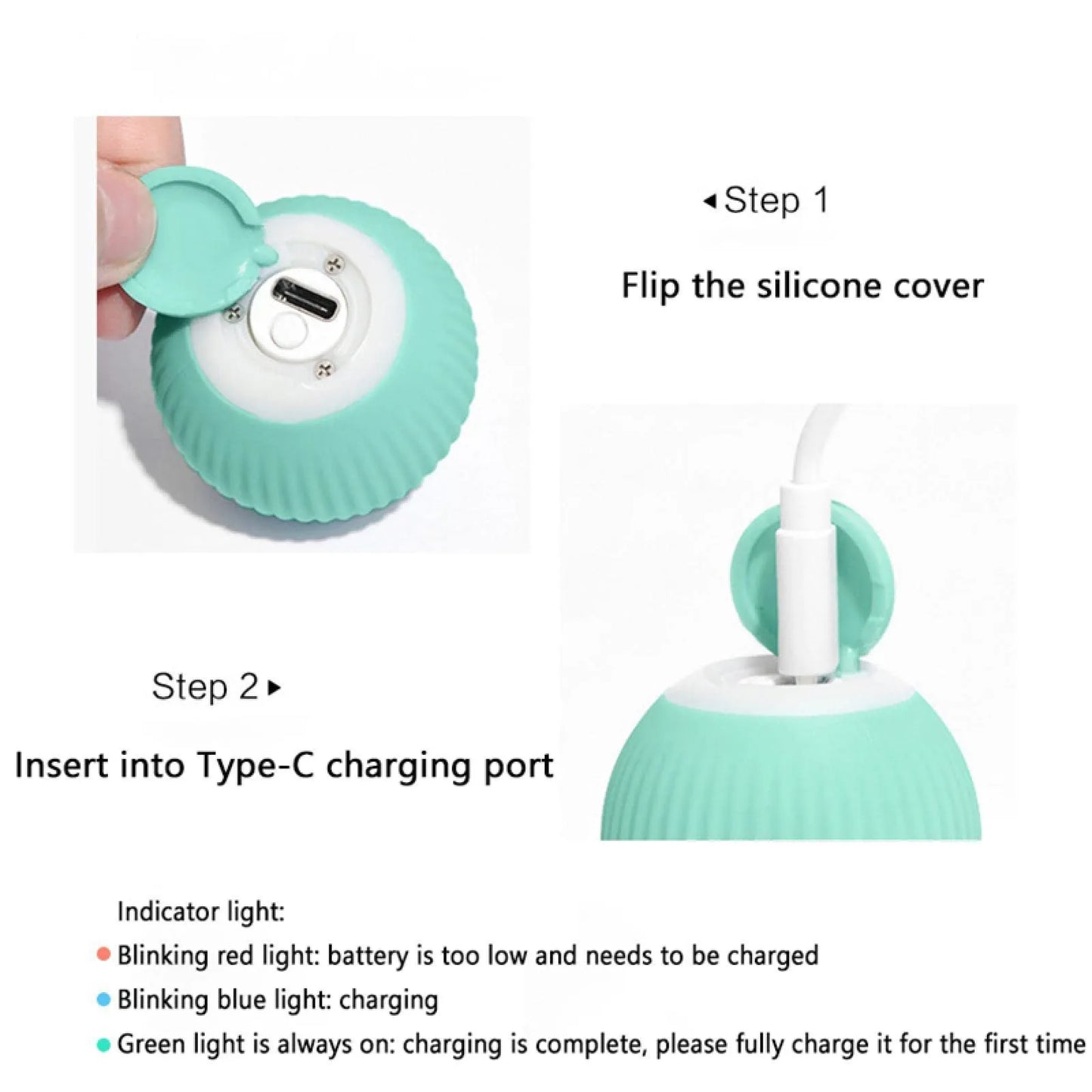 Smart toy for kittens, automatic rolling ball with movement for indoor play