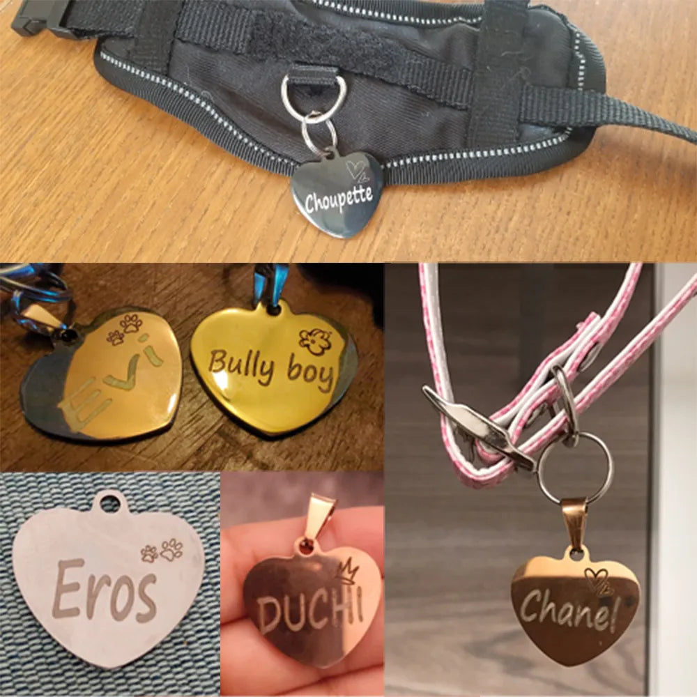 Heart pendant with identification for pets