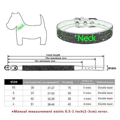 Suede fiber collar with crystals Comfortable, zinc alloy collar with buckle!